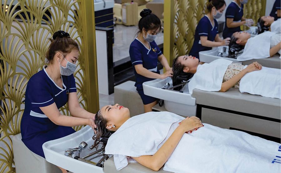 mô hình spa gội đầu dưỡng sinh mini