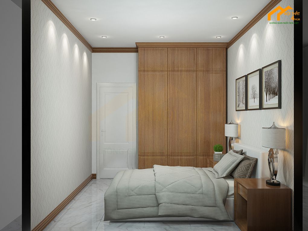 10+ Mẫu thiết kế nội thất phòng ngủ nhà ống đẹp tiện nghi nhất 17 Mẫu phòng ngủ nhà ống 4m