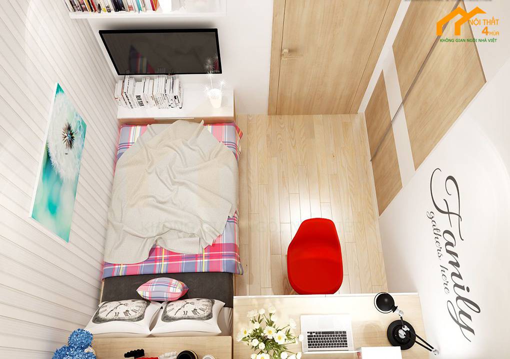 Mẫu phòng ngủ nữ nhỏ hiện đại