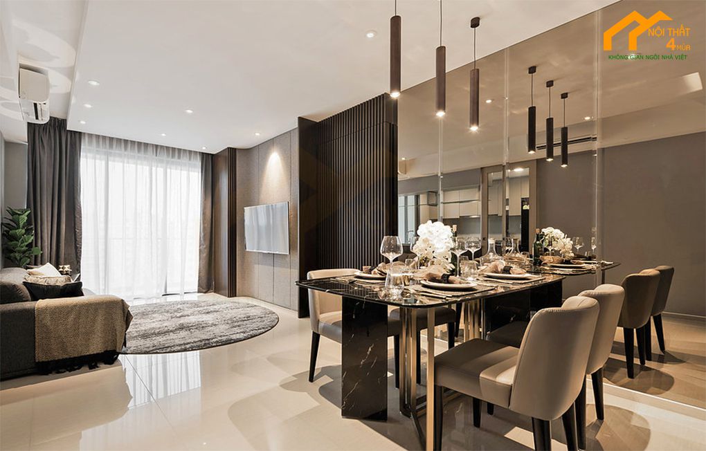 10+ Mẫu thiết kế nội thất căn hộ chung cư 1 phòng ngủ đẹp 13 Mẫu căn hộ 1pn sang trọng