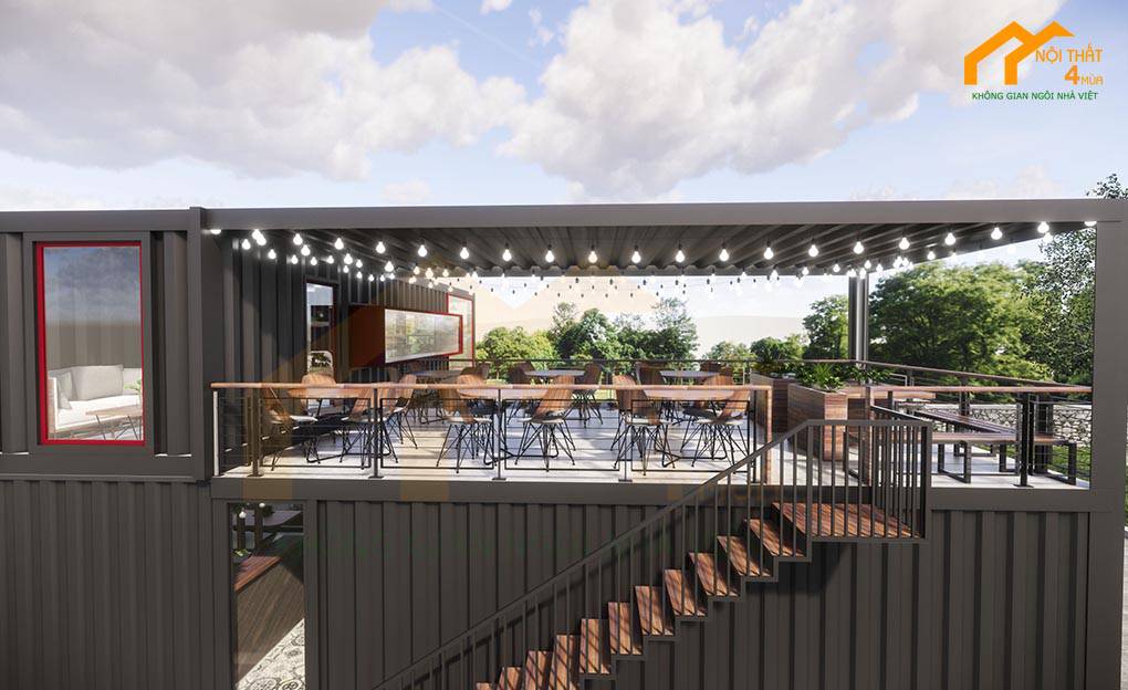 101+ Mẫu thiết kế quán cafe đẹp ấn tượng Hút khách nhất 2025 19 Mẫu quá cafe khung thép tiền chế