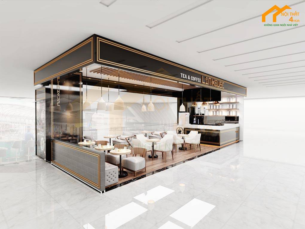 101+ Mẫu thiết kế quán cafe đẹp ấn tượng Hút khách nhất 2025 13 Mẫu quán cafe ở trung tâm thương mại