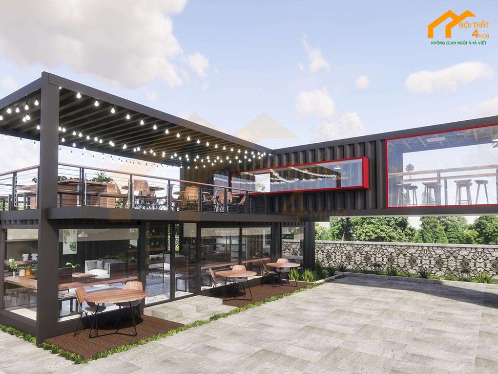 101+ Mẫu thiết kế quán cafe đẹp ấn tượng Hút khách nhất 2025 20 Mẫu quá cafe khung thép tiền chế