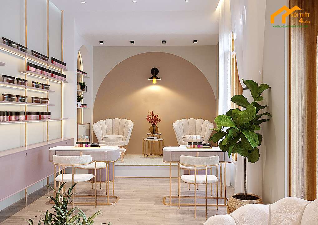 Thiết kế tiệm nail phong cách luxury