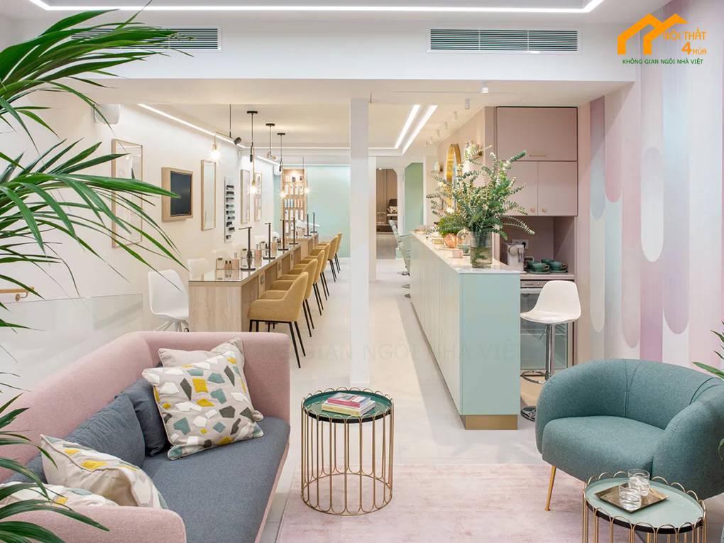 Mẫu thiết kế tiệm nail cho người mệnh thủy