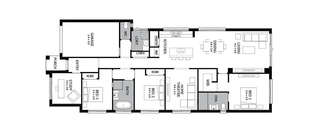 30+ Mẫu thiết kế nội thất nhà cấp 4 đẹp sang trọng và tiện nghi 16 Nội thất nhà cấp 4 3 phòng ngủ