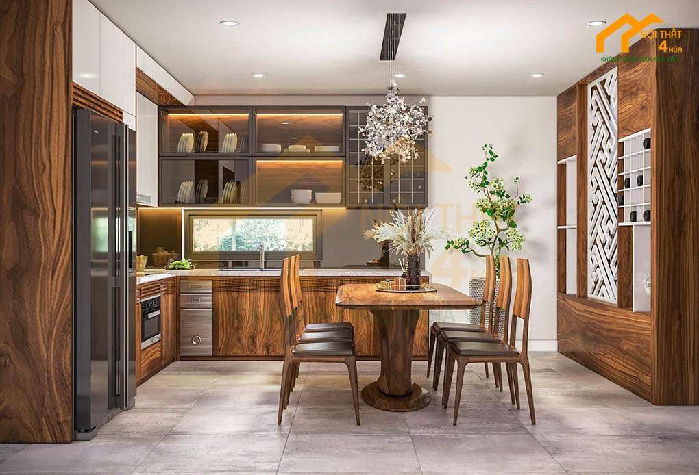 30+ Mẫu thiết kế nội thất nhà cấp 4 đẹp sang trọng và tiện nghi 7 Nội thất phòng bếp nhà cấp 4