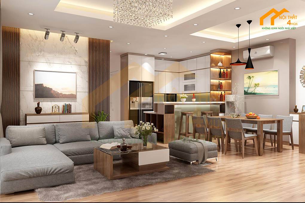 30+ Mẫu thiết kế nội thất nhà cấp 4 đẹp sang trọng và tiện nghi 6 Nội thất phòng bếp nhà cấp 4