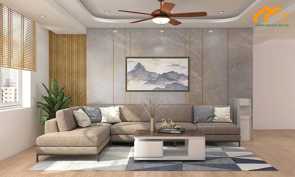 30+ Mẫu thiết kế nội thất nhà cấp 4 đẹp sang trọng và tiện nghi 4 Nội thất phòng khách nhà cấp 4