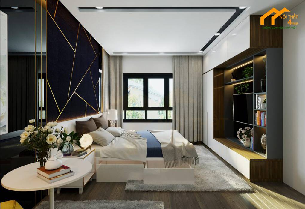 10+ Mẫu thiết kế phòng ngủ 15m2 đẹp, tiện nghi nhất 2025 6 Mẫu phòng ngủ 15m2 có nhà vệ sinh riêng