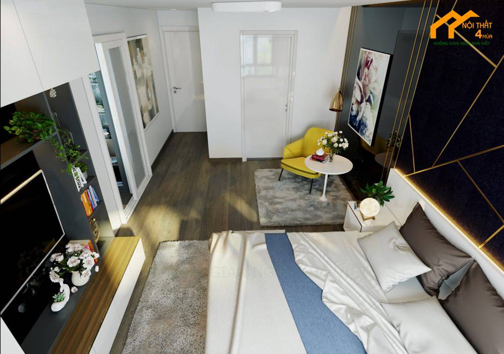 10+ Mẫu thiết kế phòng ngủ 15m2 đẹp, tiện nghi nhất 2025 8 Mẫu phòng ngủ 15m2 có nhà vệ sinh riêng