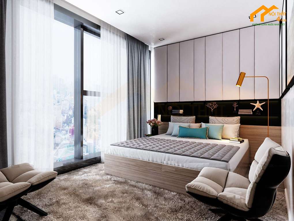 10+ Mẫu thiết kế phòng ngủ 15m2 đẹp, tiện nghi nhất 2025 2 Mẫu phòng ngủ 15m2 đơn giản đẹp