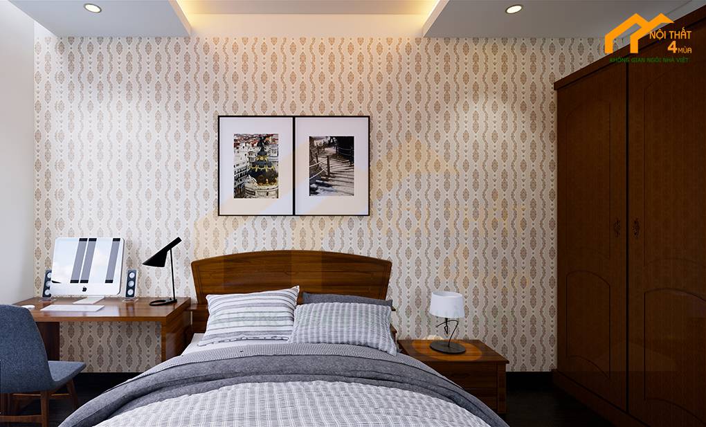 10+ Mẫu thiết kế phòng ngủ 15m2 đẹp, tiện nghi nhất 2025 31 Mẫu phòng ngủ vợ chồng gỗ tự nhiên