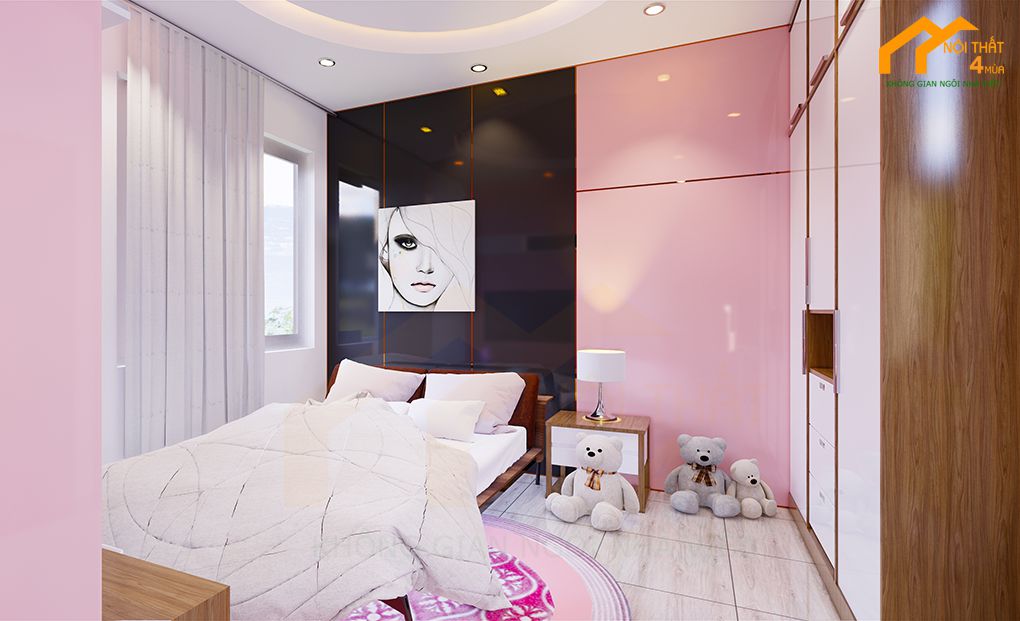 Mẫu phòng ngủ 20m2 bé gái đẹp