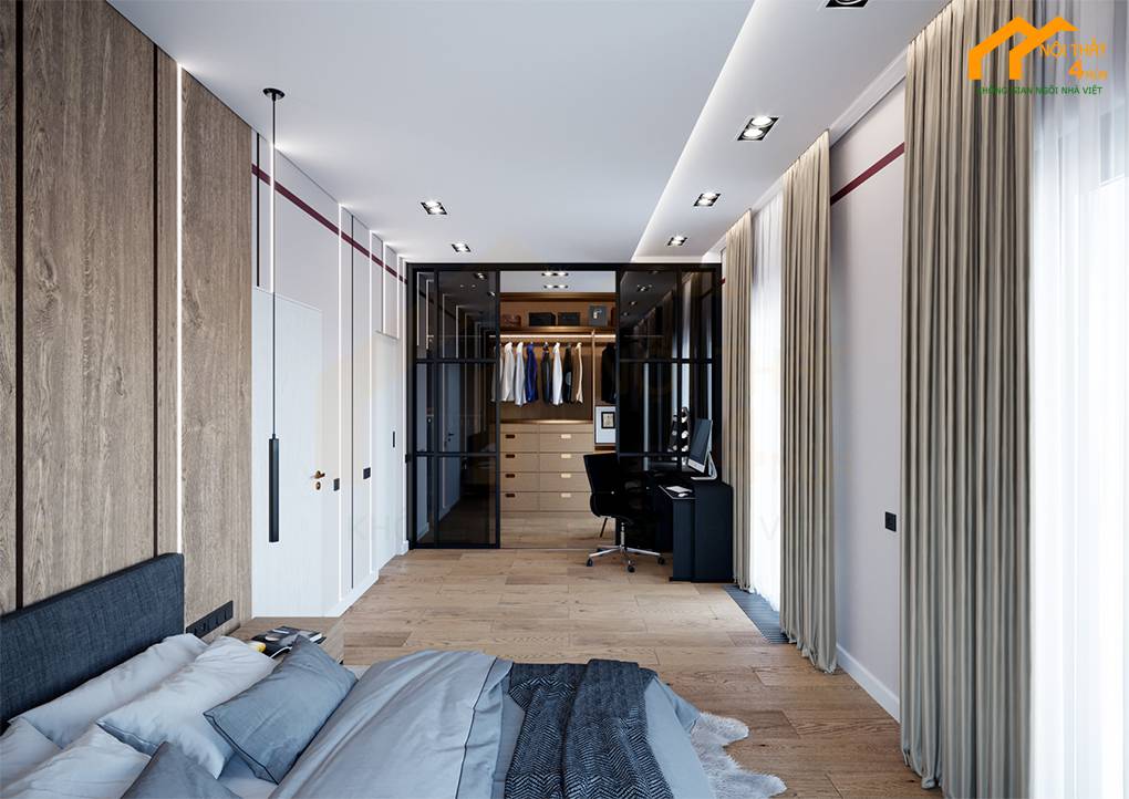 10+ Mẫu thiết kế phòng ngủ 30m2 đẹp, sang trọng và tinh tế 23 Mẫu phòng ngủ lớn có phòng thay đồ riêng