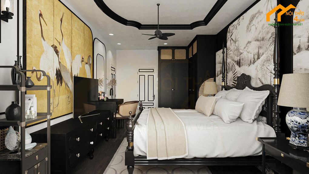 10+ Mẫu thiết kế phòng ngủ 30m2 đẹp, sang trọng và tinh tế 11 Mẫu phòng ngủ 30m2 indichine