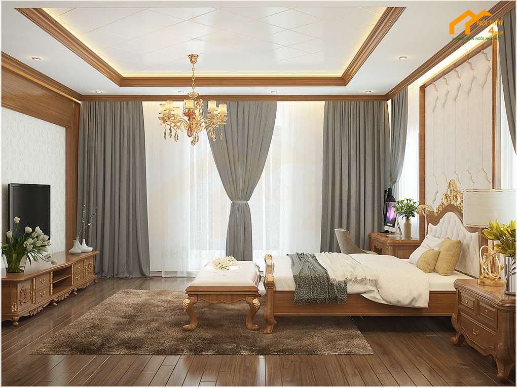 10+ Mẫu thiết kế phòng ngủ 30m2 đẹp, sang trọng và tinh tế 6 Mẫu phòng ngủ 30m2 tân cổ điển