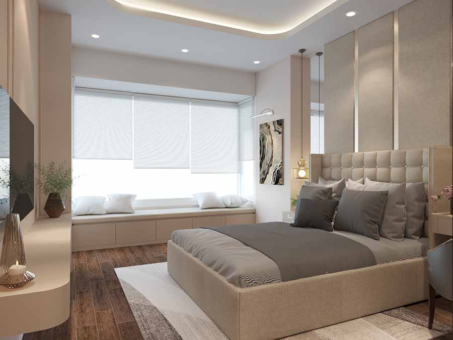 10+ Mẫu thiết kế phòng ngủ 15m2 đẹp, tiện nghi nhất 2025 34 Mẫu phòng ngủ master 15m2 cho cặp vợ chồng