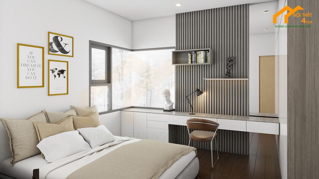 Mẫu phòng ngủ 12m2 cho nam đơn giản đẹp