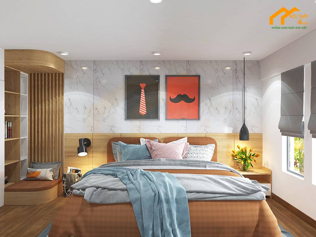 Mẫu phòng ngủ nam 20m2 đẹp