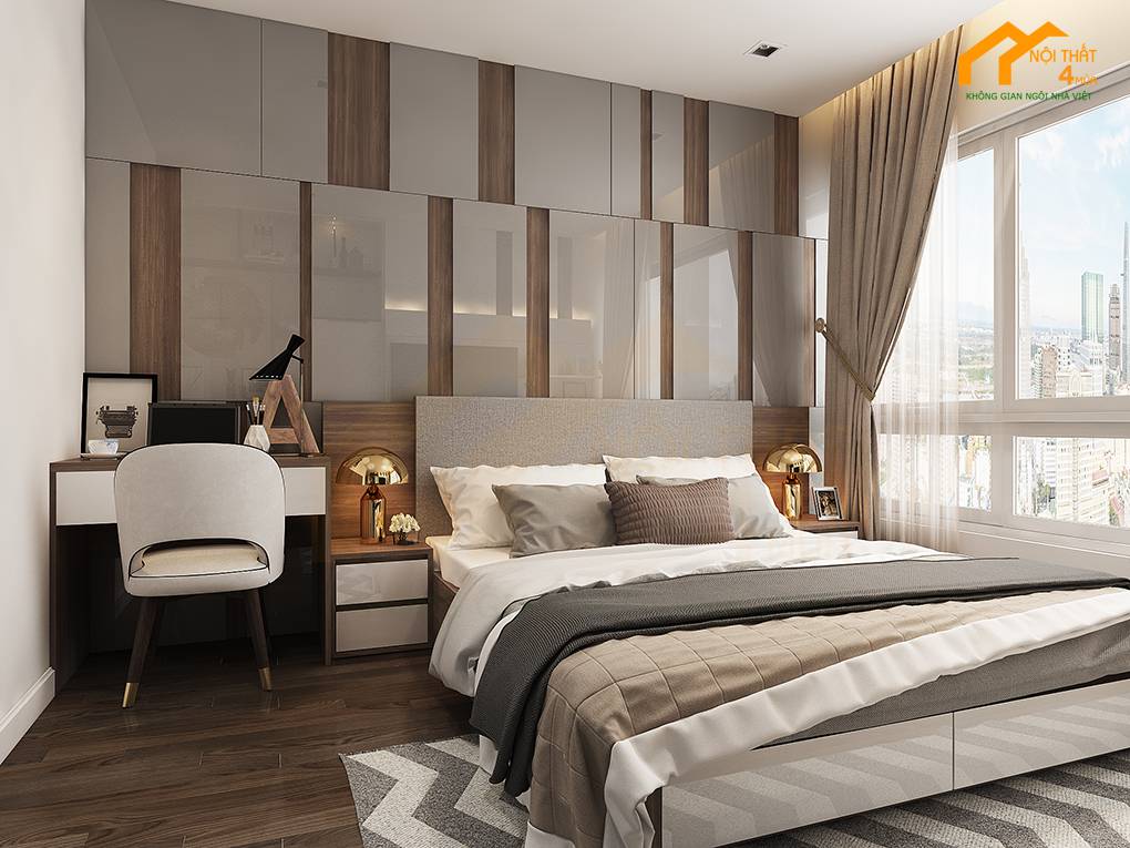 Mẫu thiết kế phòng ngủ 12m2 đẹp sang trọng