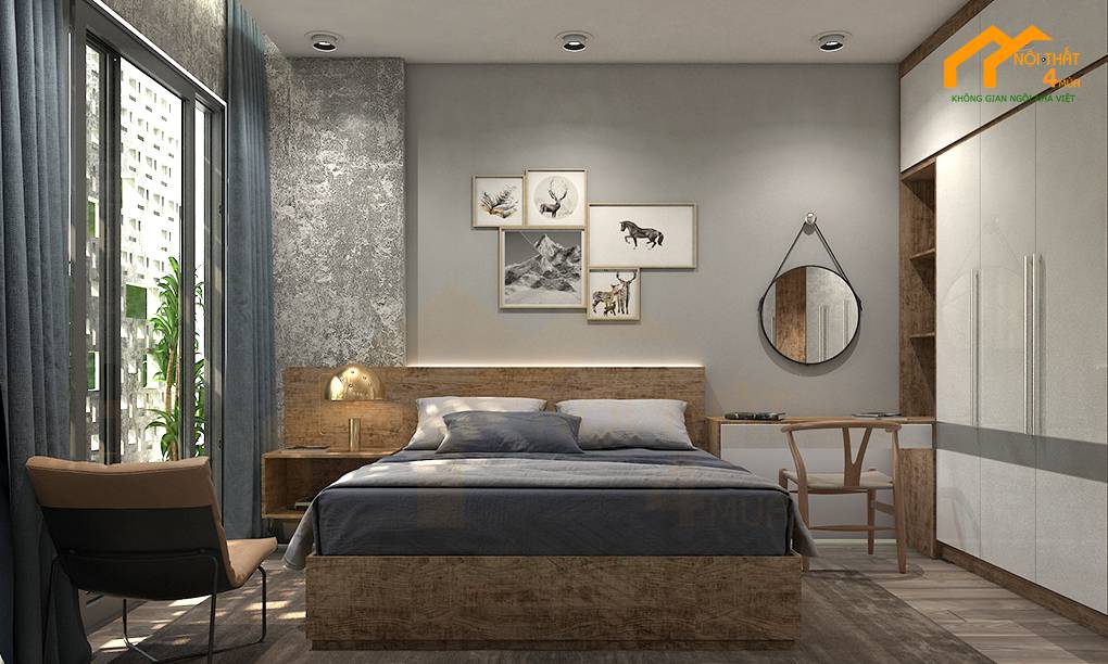 Mẫu phòng ngủ 12m2 không gian mở
