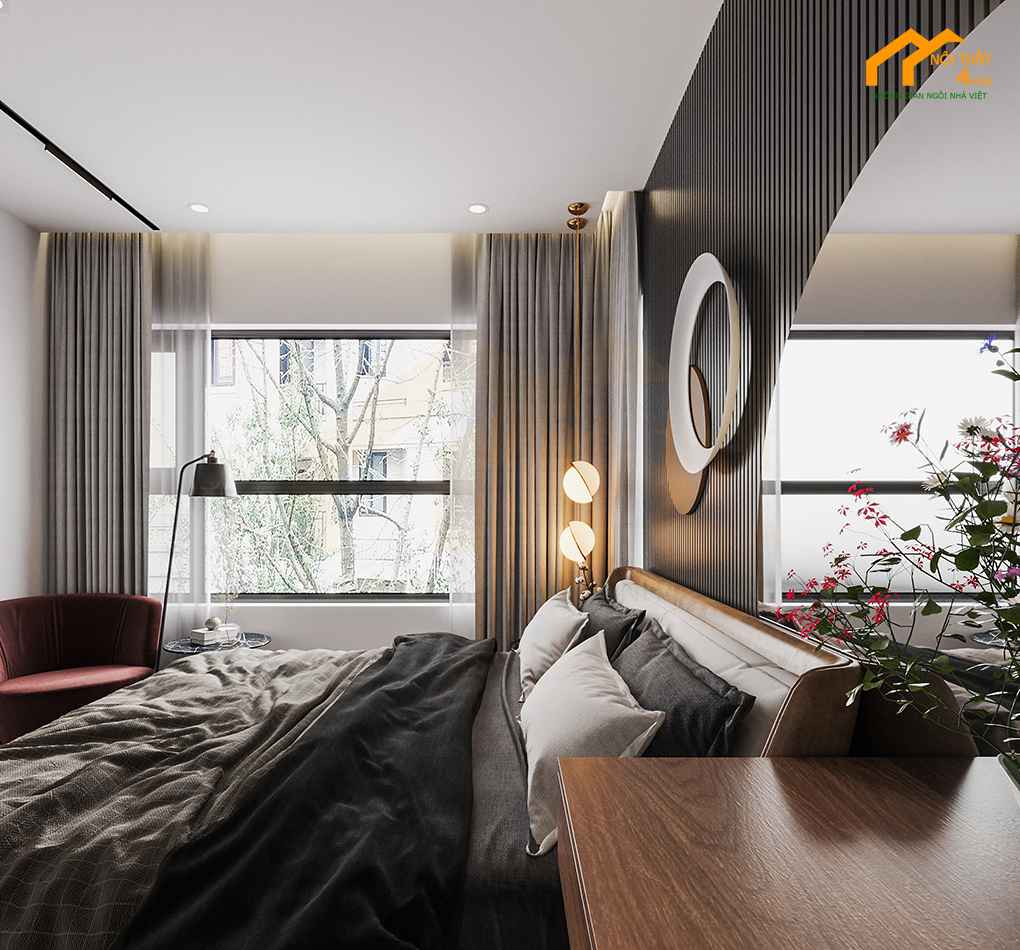 10+ Mẫu thiết kế phòng ngủ 15m2 đẹp, tiện nghi nhất 2025 39 Mẫu phòng ngủ 15m2 màu đen sang trọng