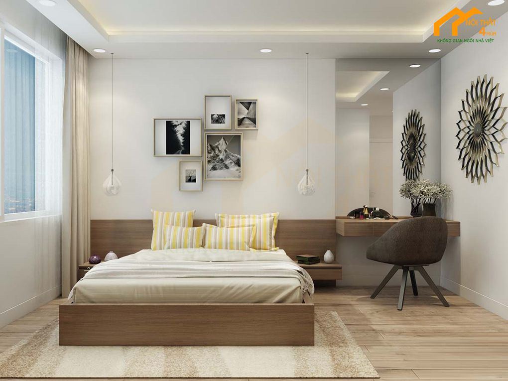 Nội thất căn hộ 70m2 2 phòng ngủ đơn giản đẹp