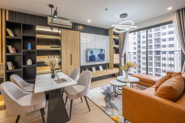 Mẫu căn hộ 55m2 phòng khách