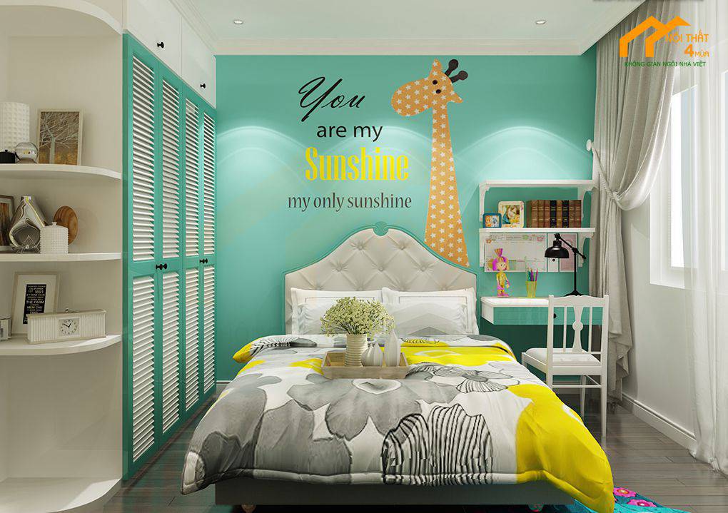 15+ Mẫu phòng ngủ màu xanh dương, xanh lá đẹp nhất 2025 7 Phòng ngủ đẹp cho nữ màu xanh