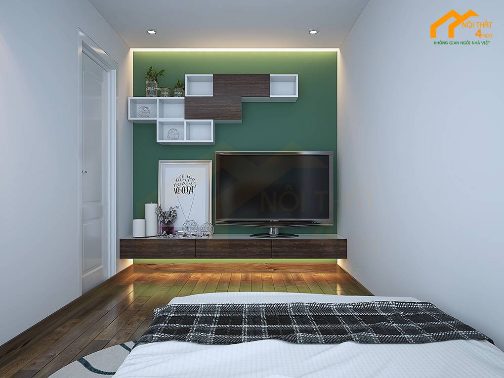 15+ Mẫu phòng ngủ màu xanh dương, xanh lá đẹp nhất 2025 16 Mẫu phòng ngủ màu xanh đẹp