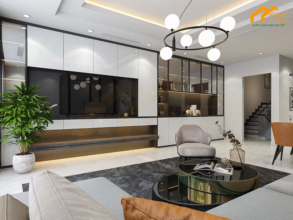 Phòng khách liên bếp căn hộ đẹp