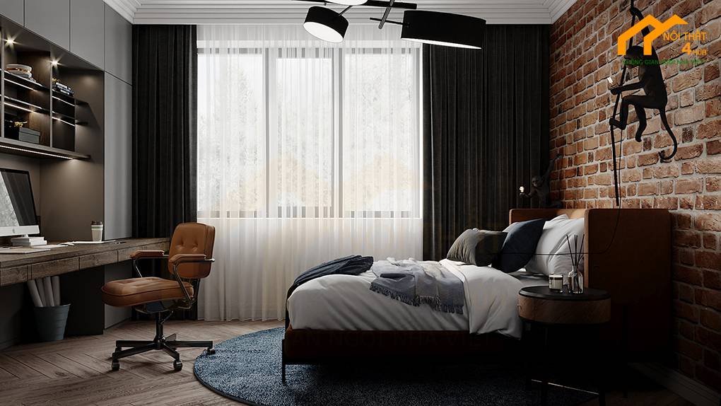 Mẫu phòng ngủ màu trắng đen Mẫu phòng ngủ màu trắng đen