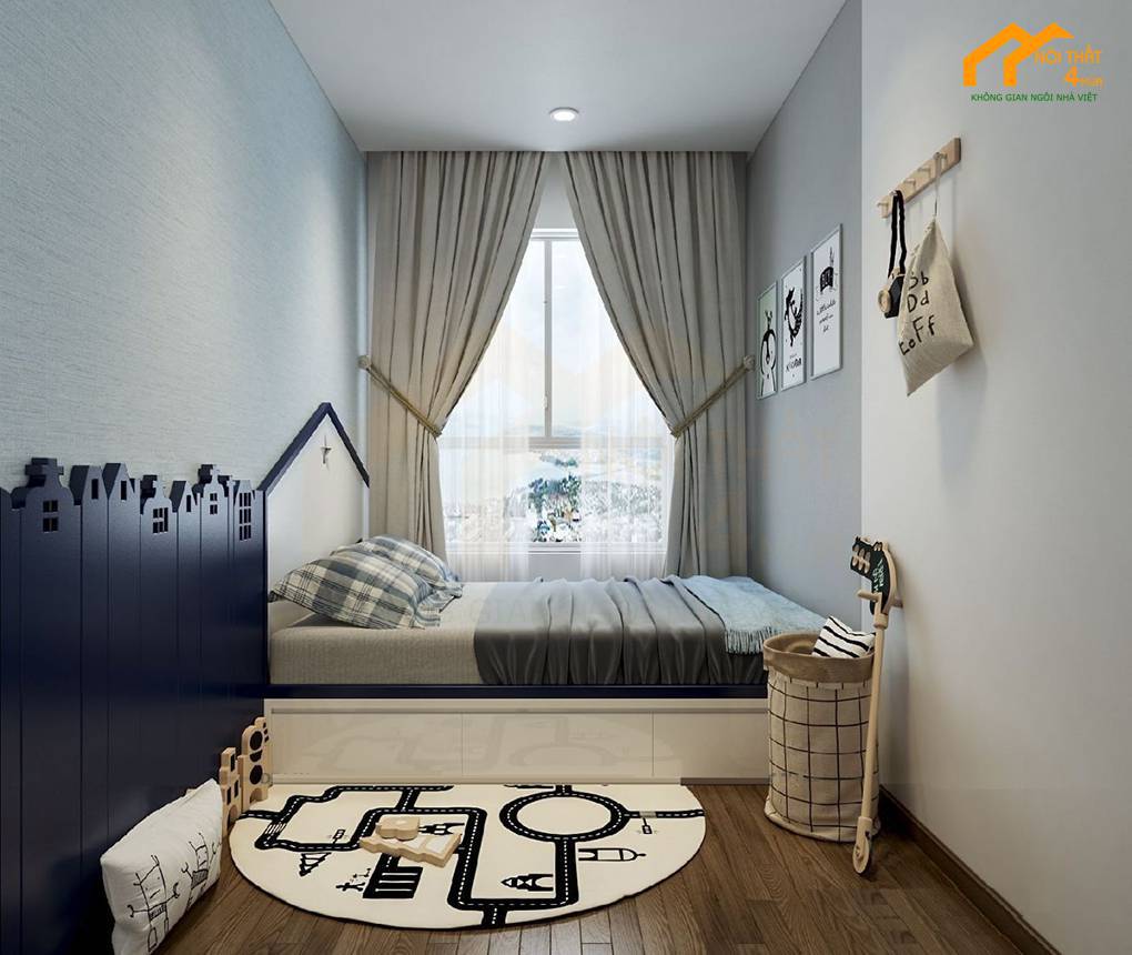 15+ Mẫu phòng ngủ màu xanh dương, xanh lá đẹp nhất 2025 23 Mẫu phòng ngủ màu xanh đẹp