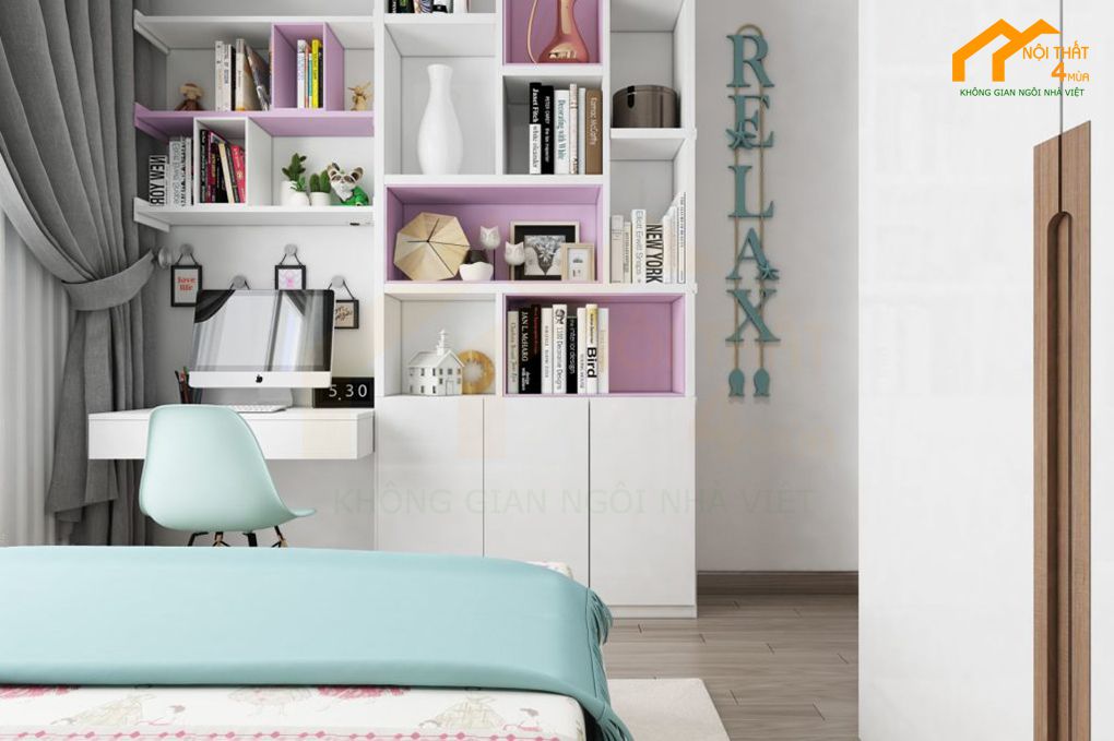 15+ Mẫu phòng ngủ màu xanh dương, xanh lá đẹp nhất 2025 26 Phòng ngủ màu xanh và hồng