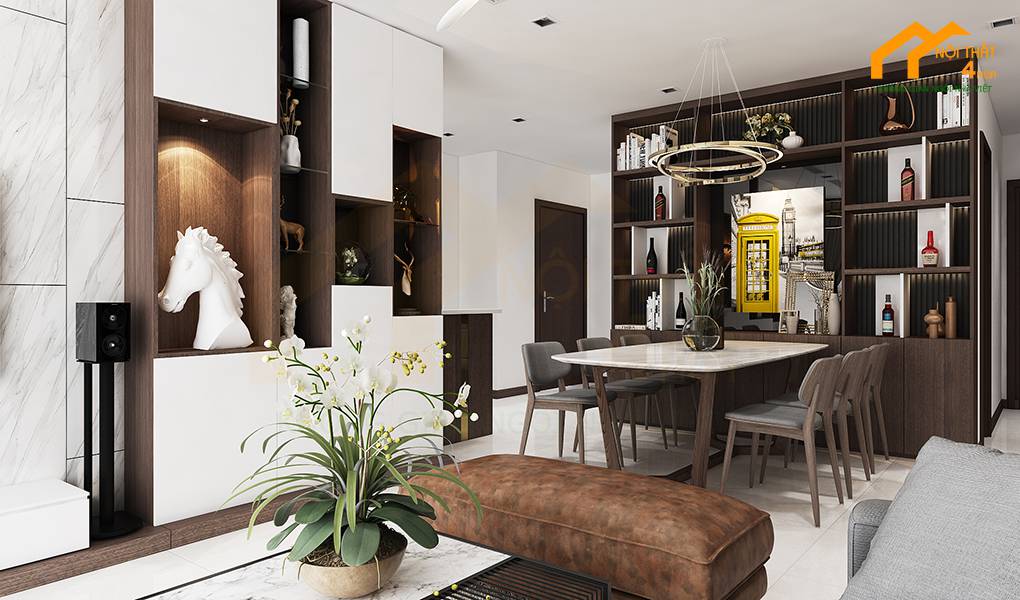 5 mẫu thiết kế nội thất chung cư 90m2 đẹp hợp xu hướng hiện nay 7 Mẫu thiết kế chung cư 90m2 3pn