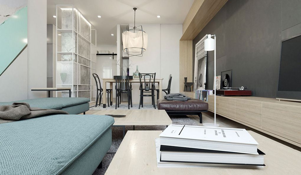 5 Mẫu thiết kế nội thất căn hộ chung cư 55m2 đẹp 19 Mẫu thiết kế căn hộ 55m2 phòng khách