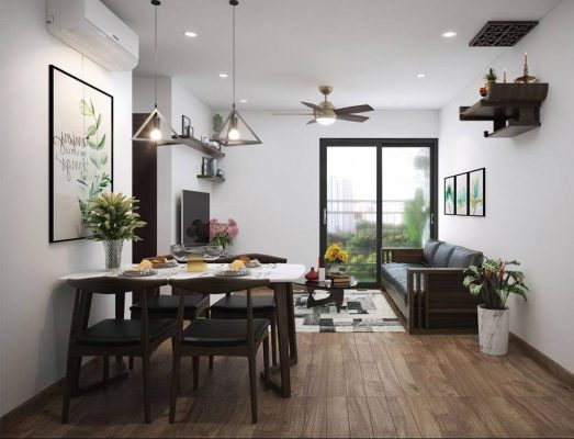 Mẫu thiết kế nội thất chung cư 55m2 đẹp