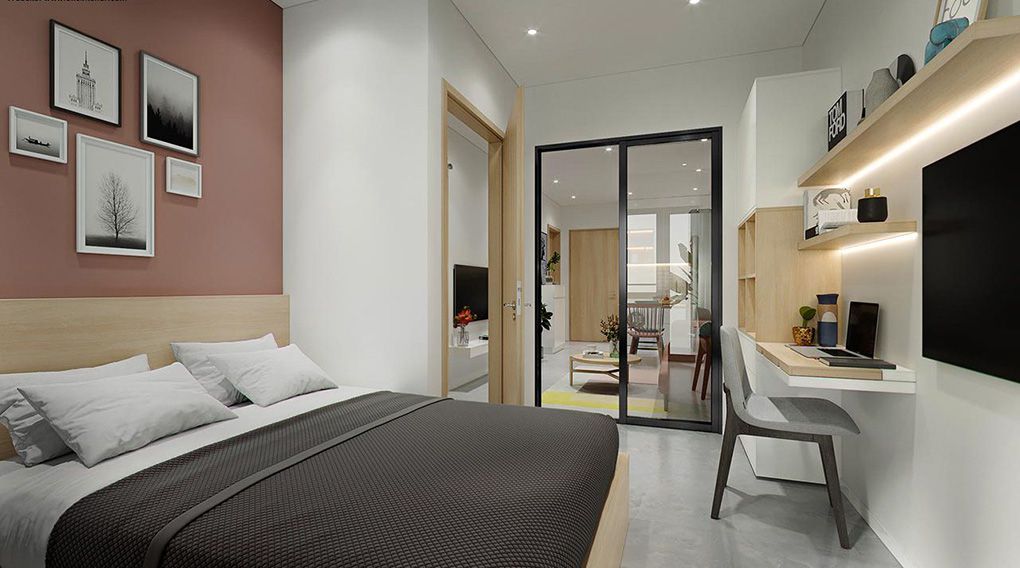 5 Mẫu thiết kế nội thất căn hộ chung cư 55m2 đẹp 6 Phòng ngủ căn hộ chung cư 55m2