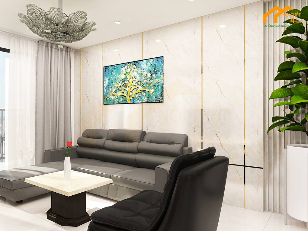 Mẫu thiết kế phòng khách căn hộ 65m2