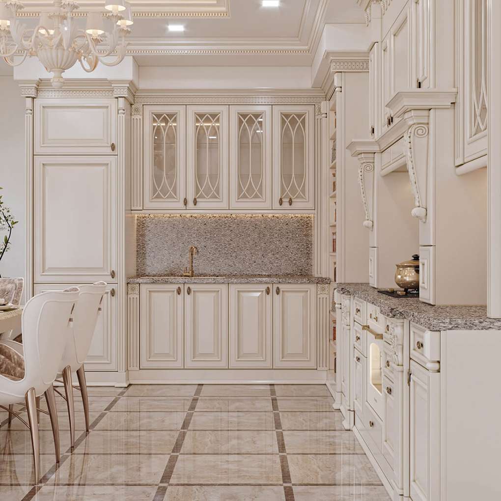 Mẫu phòng bếp căn hộ cao cấp