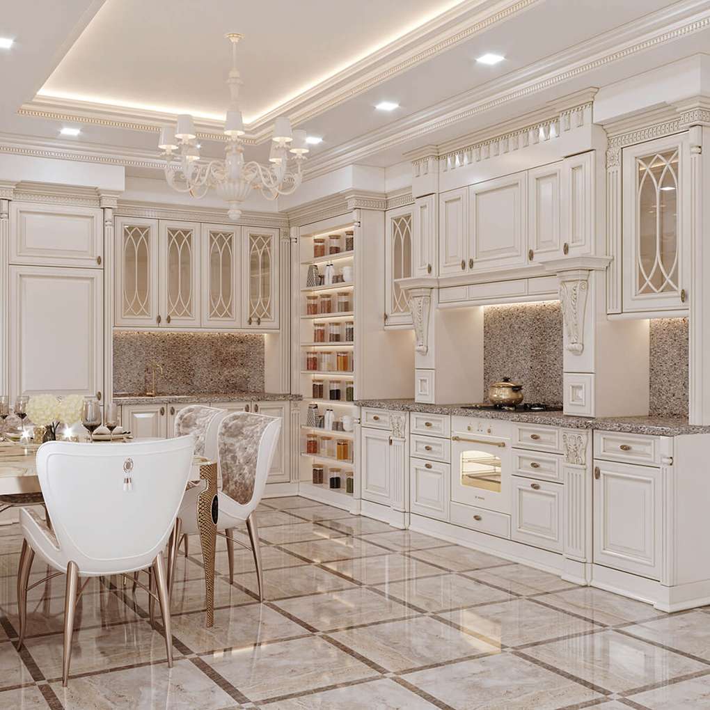 Mẫu phòng bếp căn hộ cao cấp