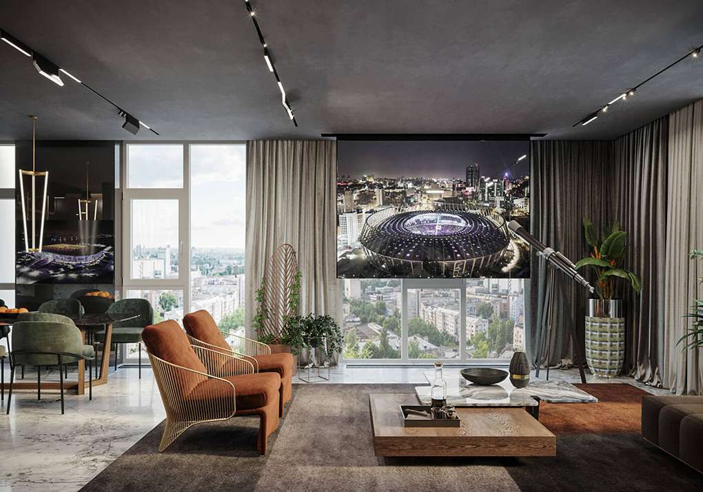 Mẫu phòng khách căn hộ cao cấp