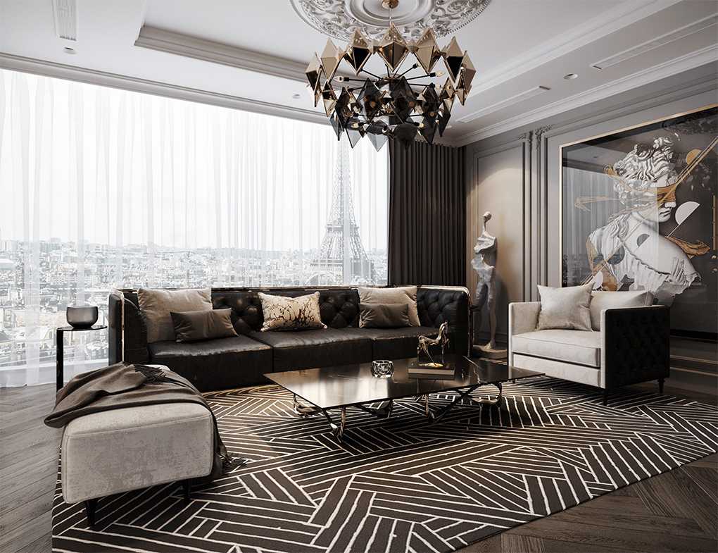 Mẫu phòng khách căn hộ sang trọng