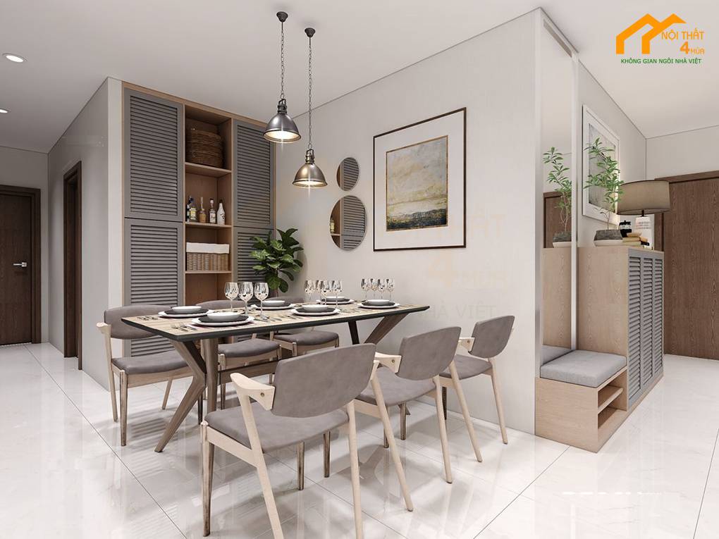 Mẫu thiết kế căn hộ chung cư 60m2 2pn