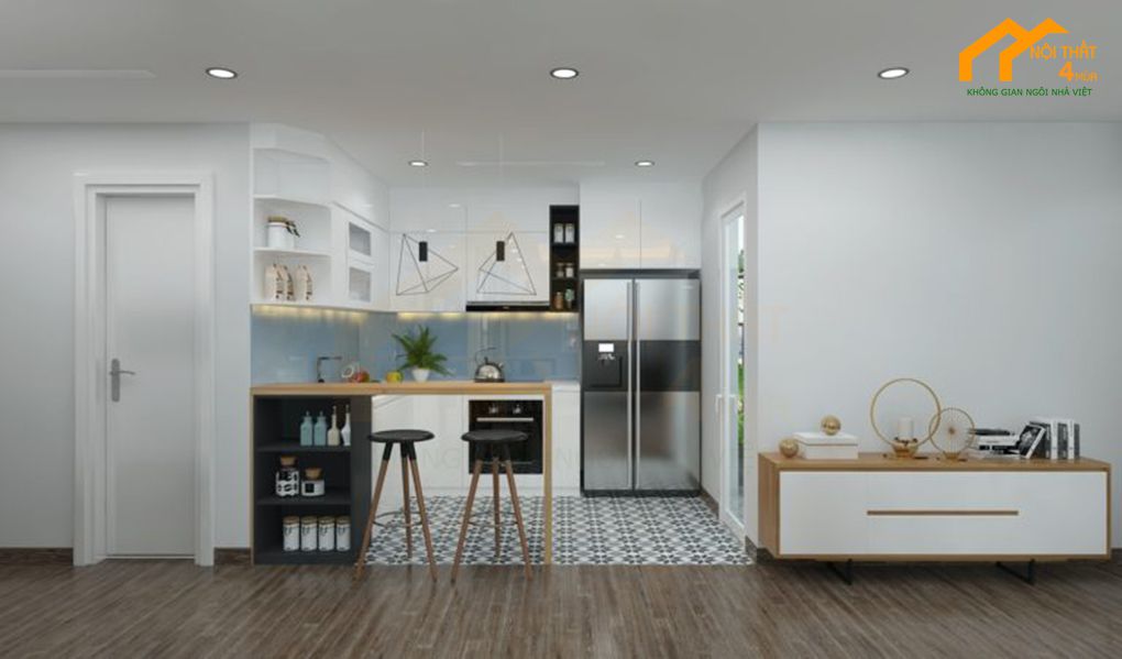 Phòng bếp chung cư đơn giản đẹp