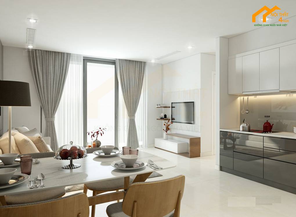 Mẫu thiết kế nội thất chung cư 60m2