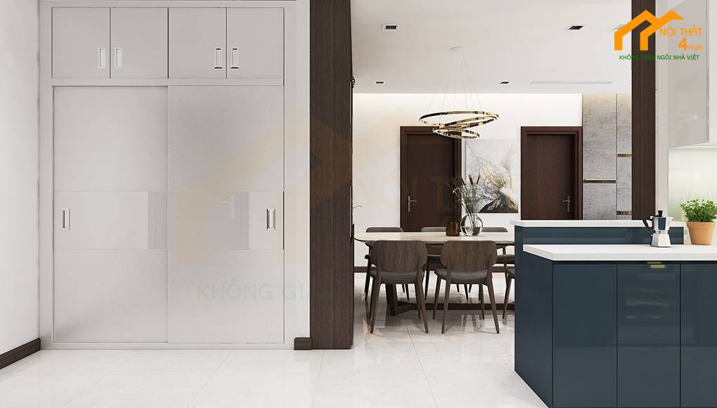 Mẫu phòng bếp căn hộ đẹp tiện nghi