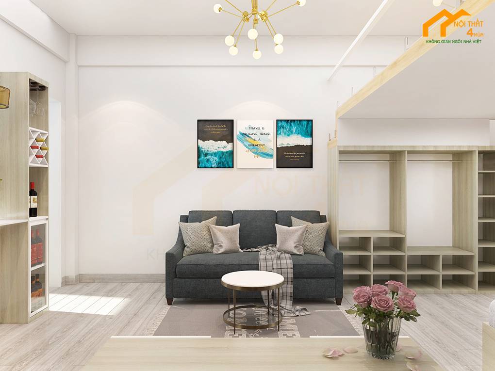 Mẫu căn hộ 30m2 có gác lửng