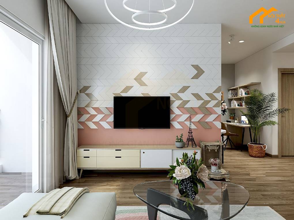 5 mẫu thiết kế nội thất chung cư 90m2 đẹp hợp xu hướng hiện nay 12 Mẫu thiết kế căn hộ 90m2 2pn đẹp